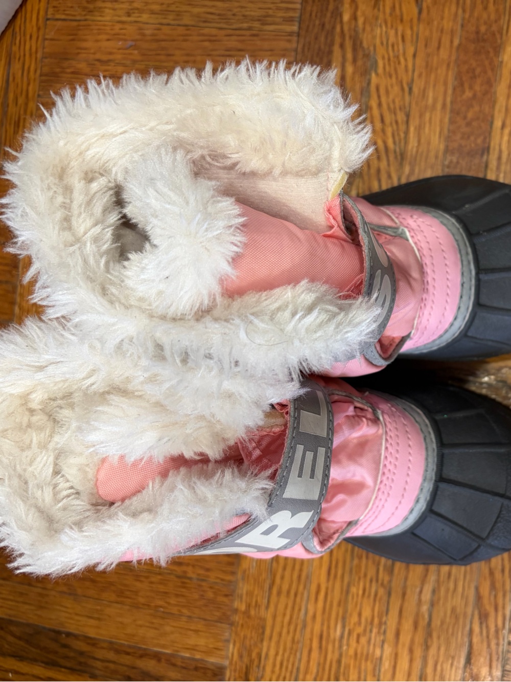 Kids Pink Faux-Fur Winter Snow Boots